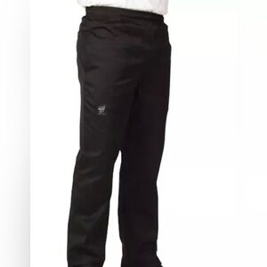Chef Revival P020BK-M Basic Black Poly Cotton Blend Chef Pants - M 32” - 34”